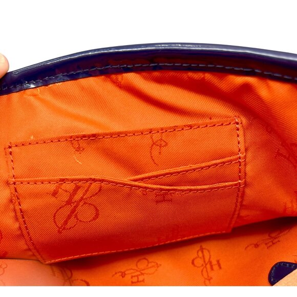 Cole Haan Izzie Clutch Prussian Blue Woven Leather Brynn Weave II NWT - Picture 9 of 10